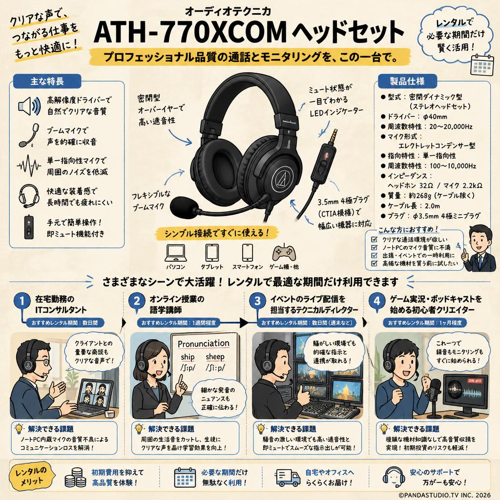 audio technica ATH-770XCOM ヘッドセット おもな対象のお客様