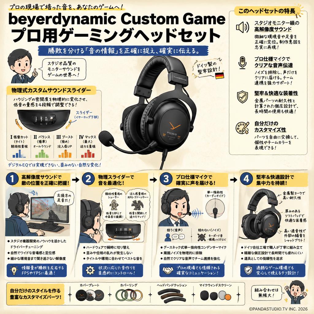 beyerdynamic Custom Game プロ用ゲーミングヘッドセット 概要