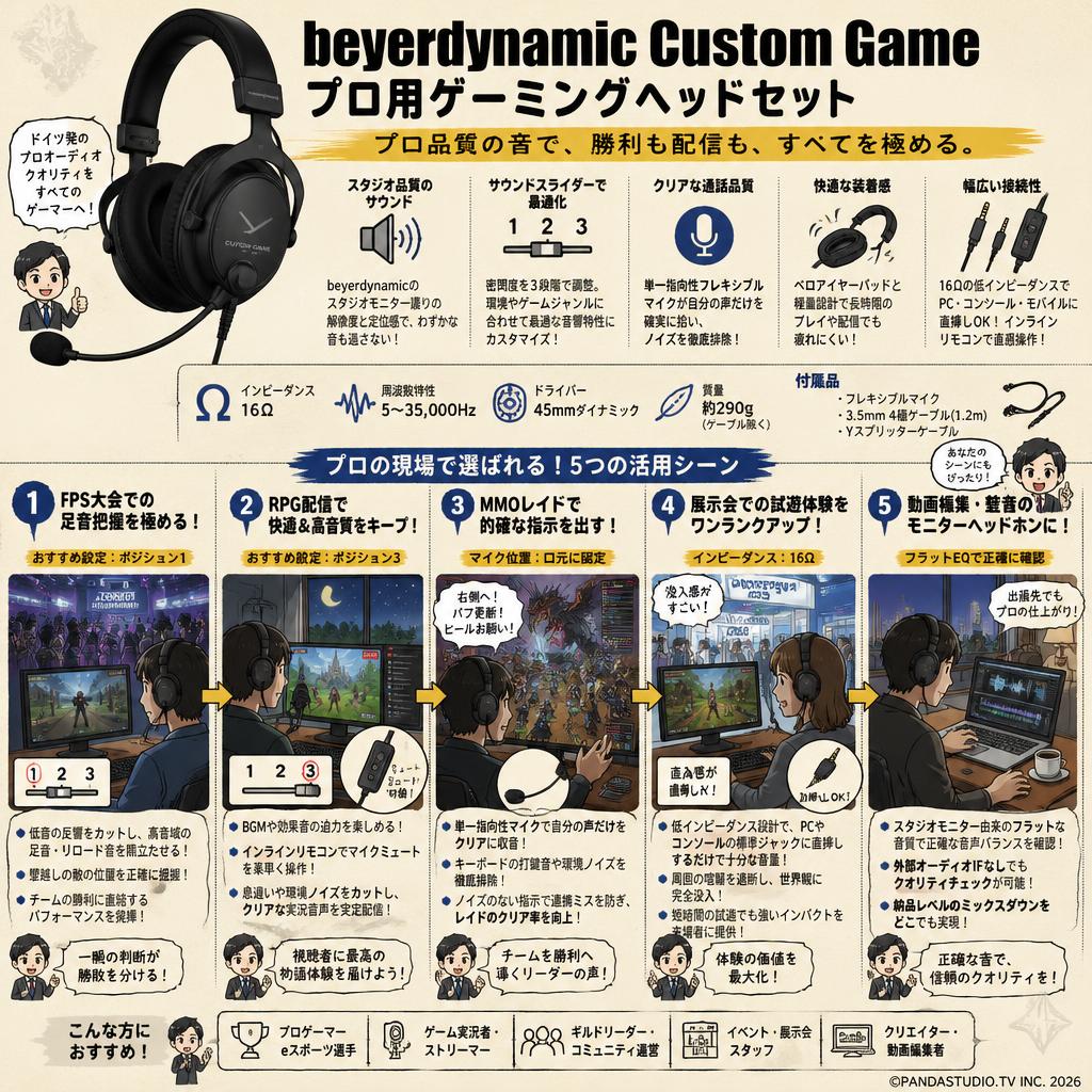 beyerdynamic Custom Game プロ用ゲーミングヘッドセット 用途