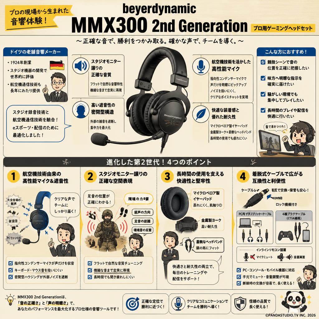 beyerdynamic  MMX300 2nd Generation プロ用ゲーミングヘッドセット 概要