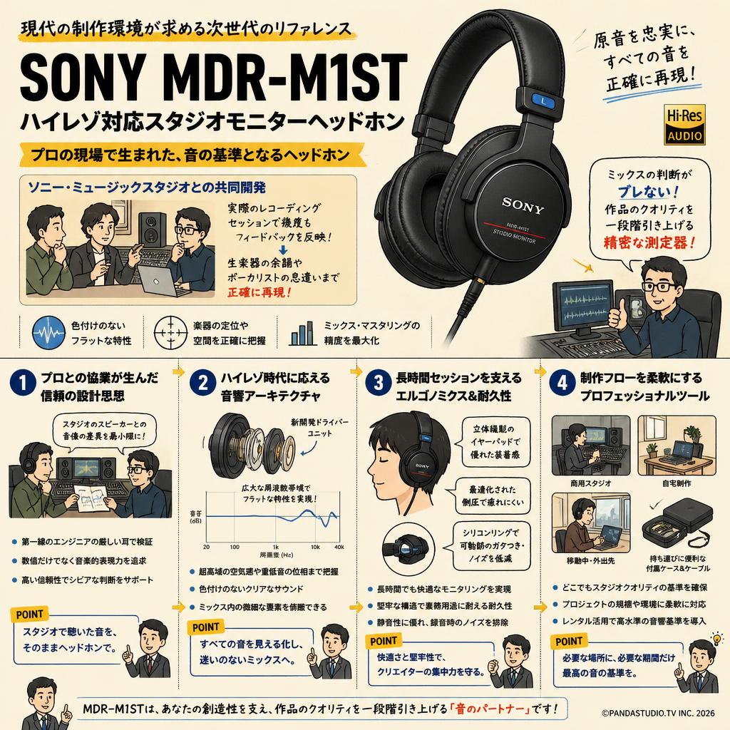 SONY MDR-M1ST ハイレゾ対応スタジオモニターヘッドホン 概要