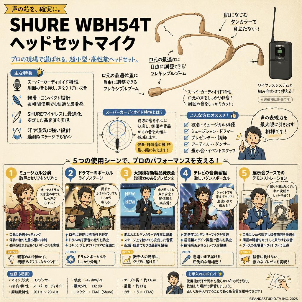 SHURE WBH54T ヘッドセットマイク 用途