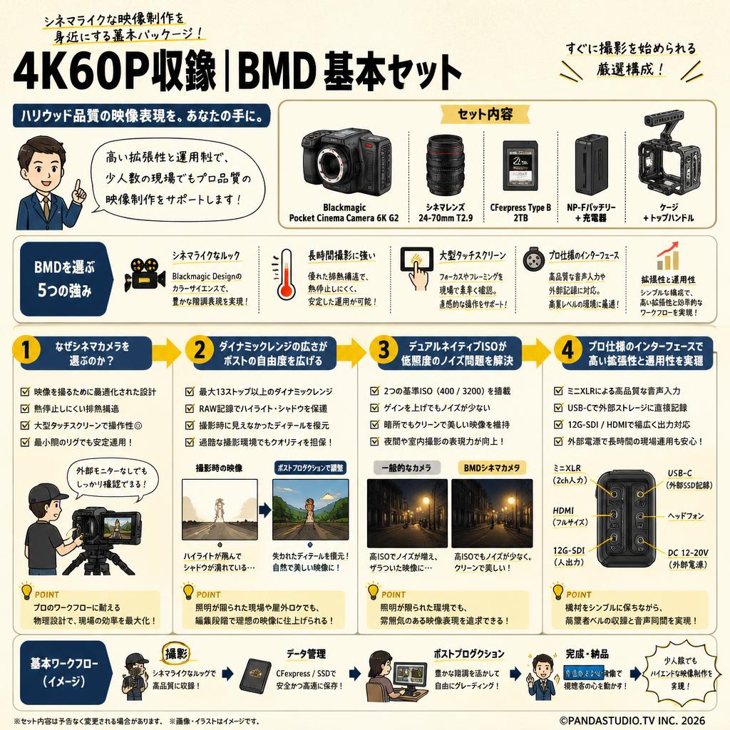 4K60P収録 |BMD 基本セット 概要