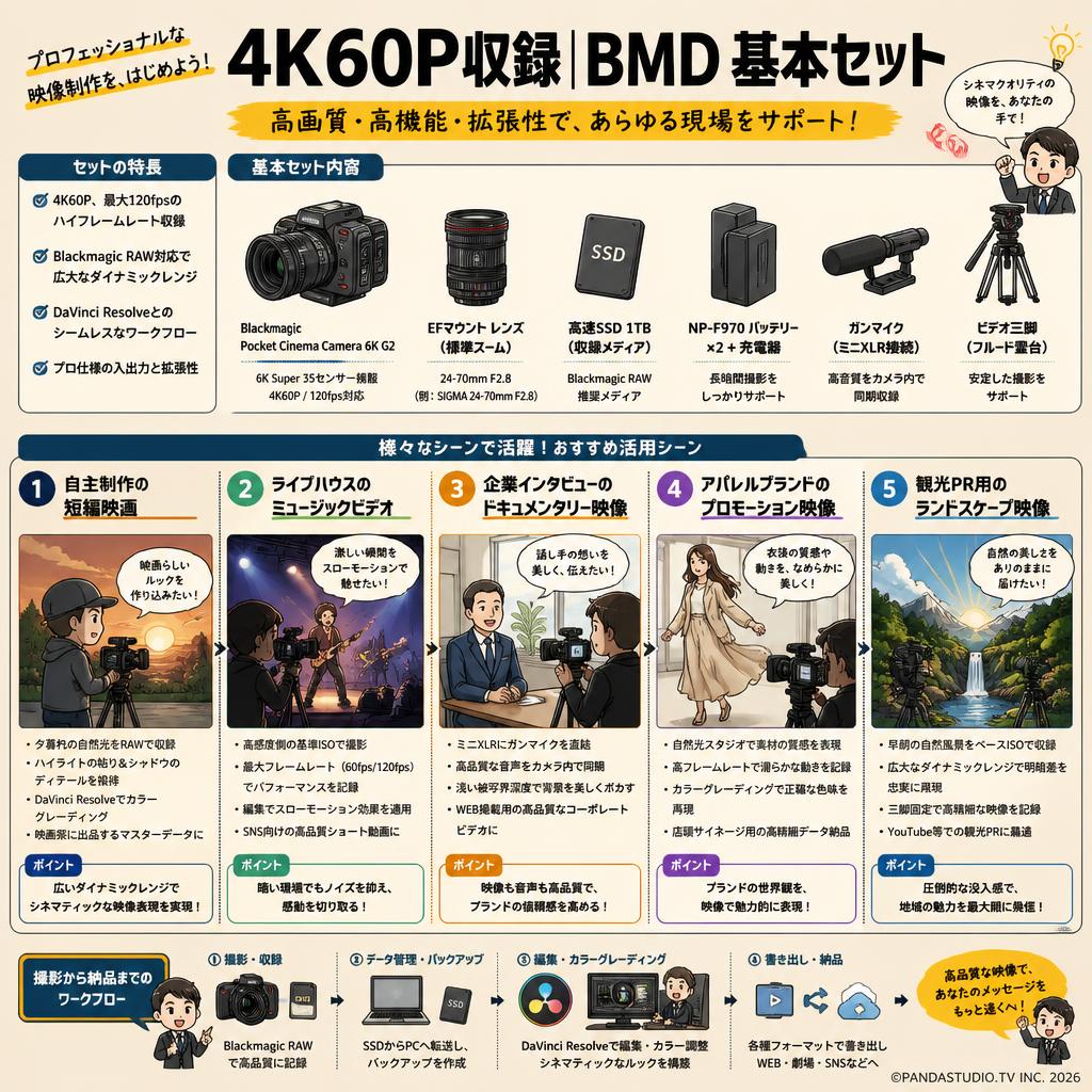 4K60P収録 |BMD 基本セット 用途