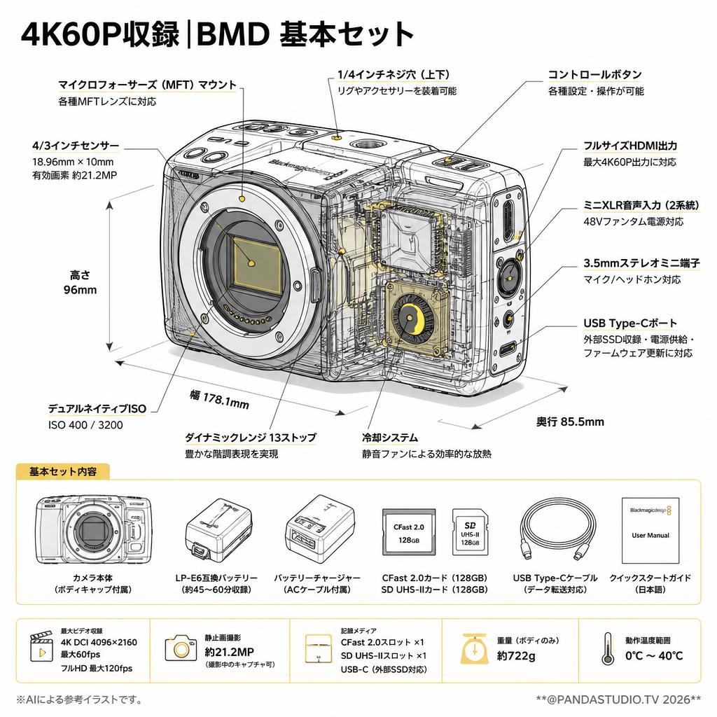 4K60P収録 |BMD 基本セット スペック
