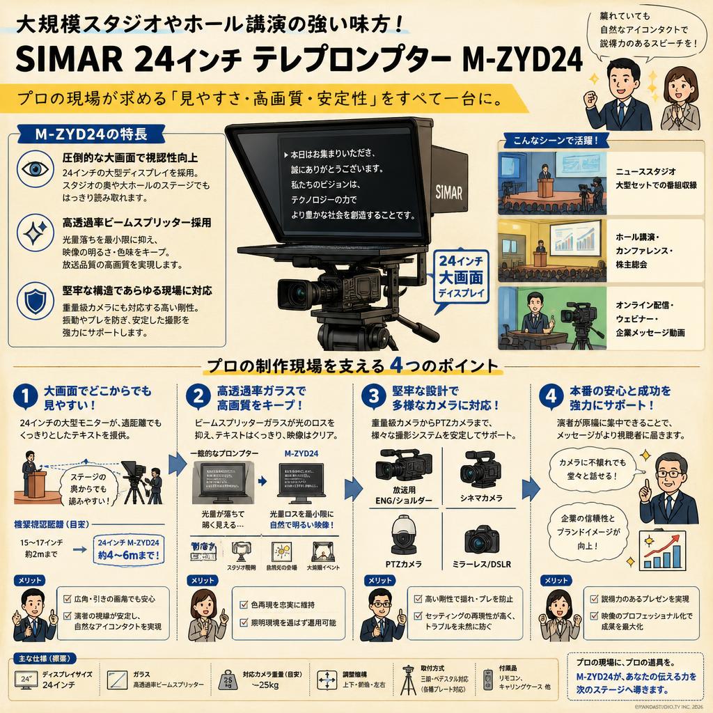 SIMAR 24インチ テレプロンプター M-ZYD24 概要