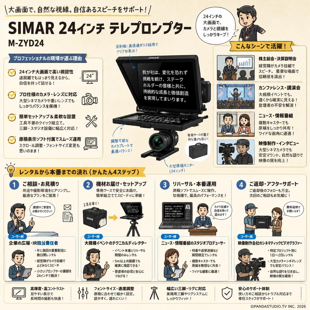 SIMAR 24インチ テレプロンプター M-ZYD24 おもな対象のお客様