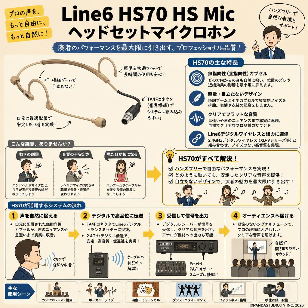 Line6 HS70 HS Micヘッドセットマイクロホン 概要