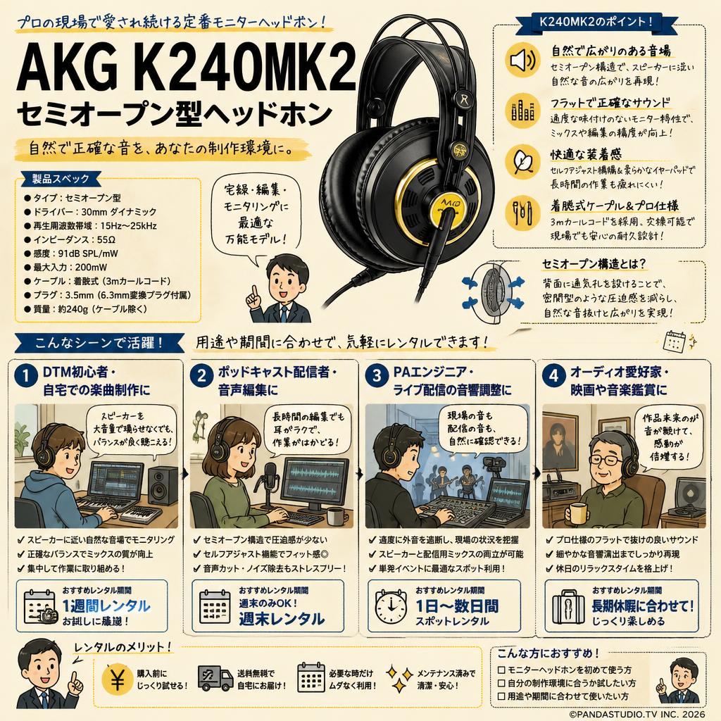 AKG K240MK2 セミオープン型ヘッドホン おもな対象のお客様