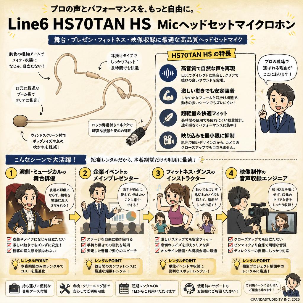 Line6 HS70TAN HS Micヘッドセットマイクロホン おもな対象のお客様