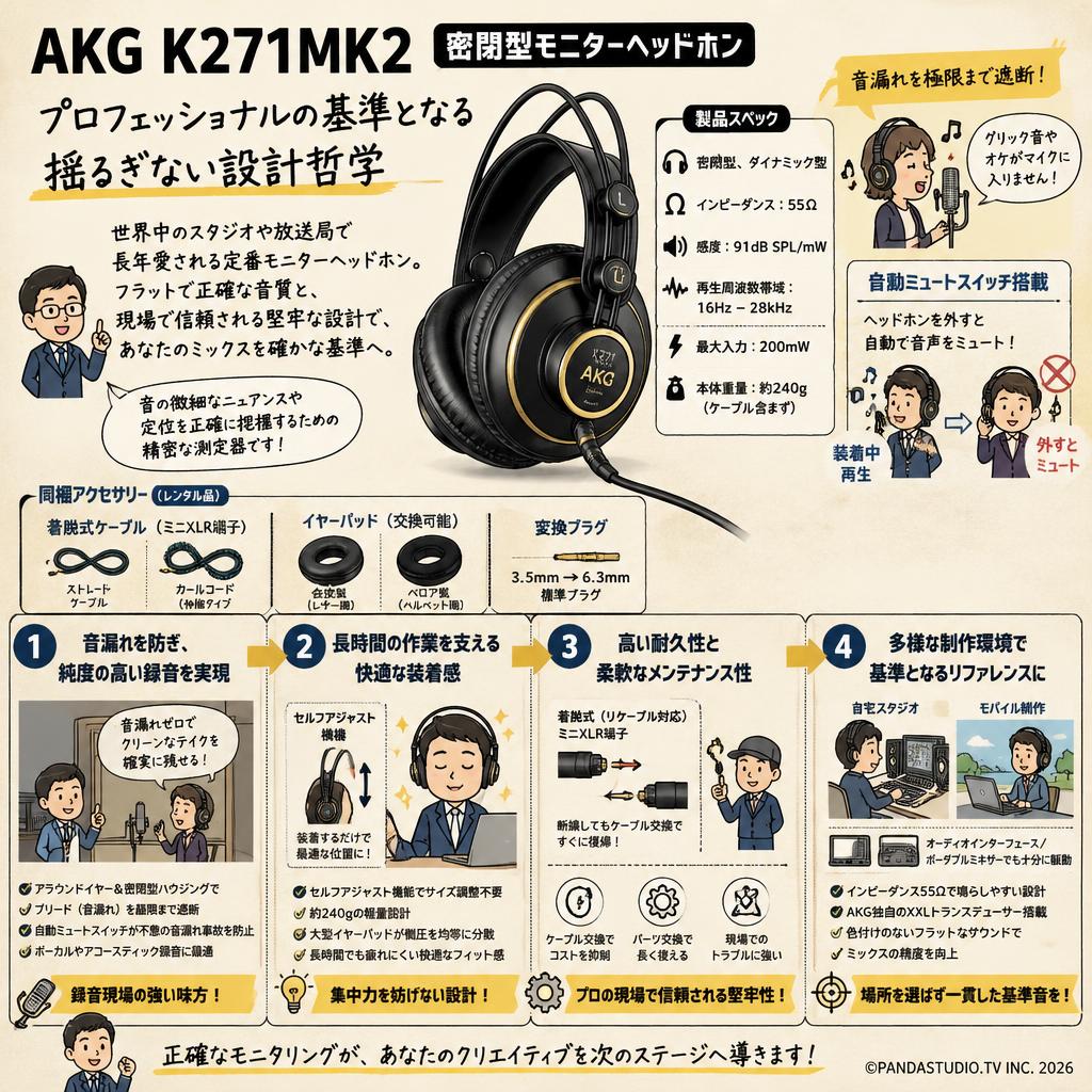 AKG K271MK2 密閉型モニターヘッドホン 概要