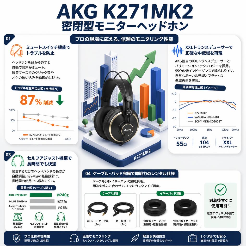 AKG K271MK2 密閉型モニターヘッドホン セールスポイント