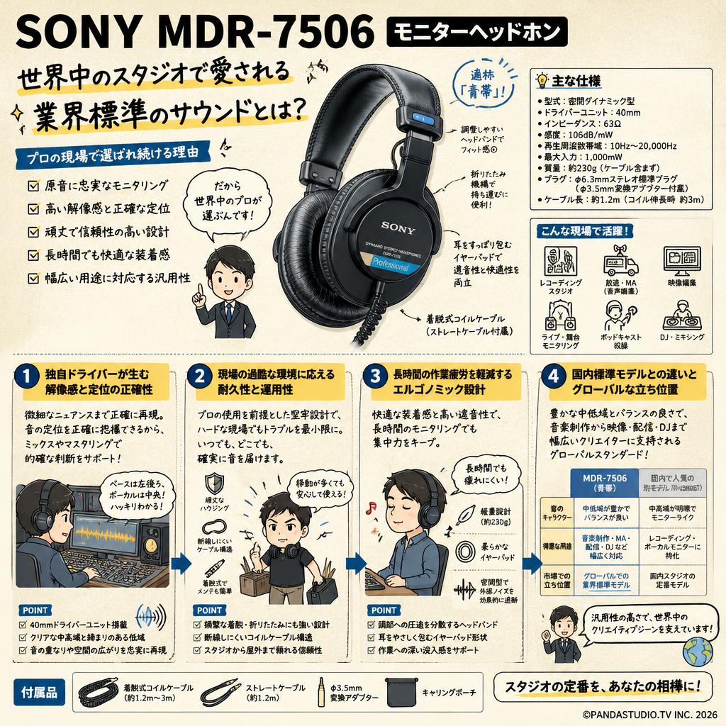 SONY  MDR-7506 モニターヘッドホン 概要