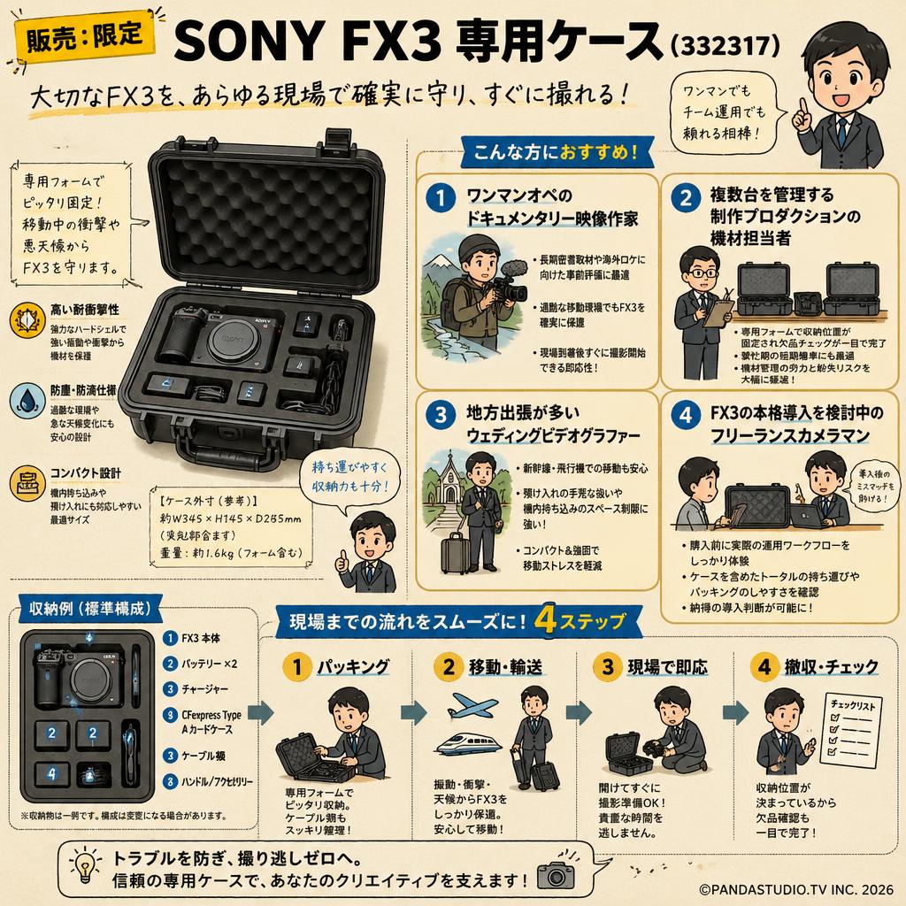 販売：限定】SONY FX3 専用ケース（332317） | パンダスタジオ