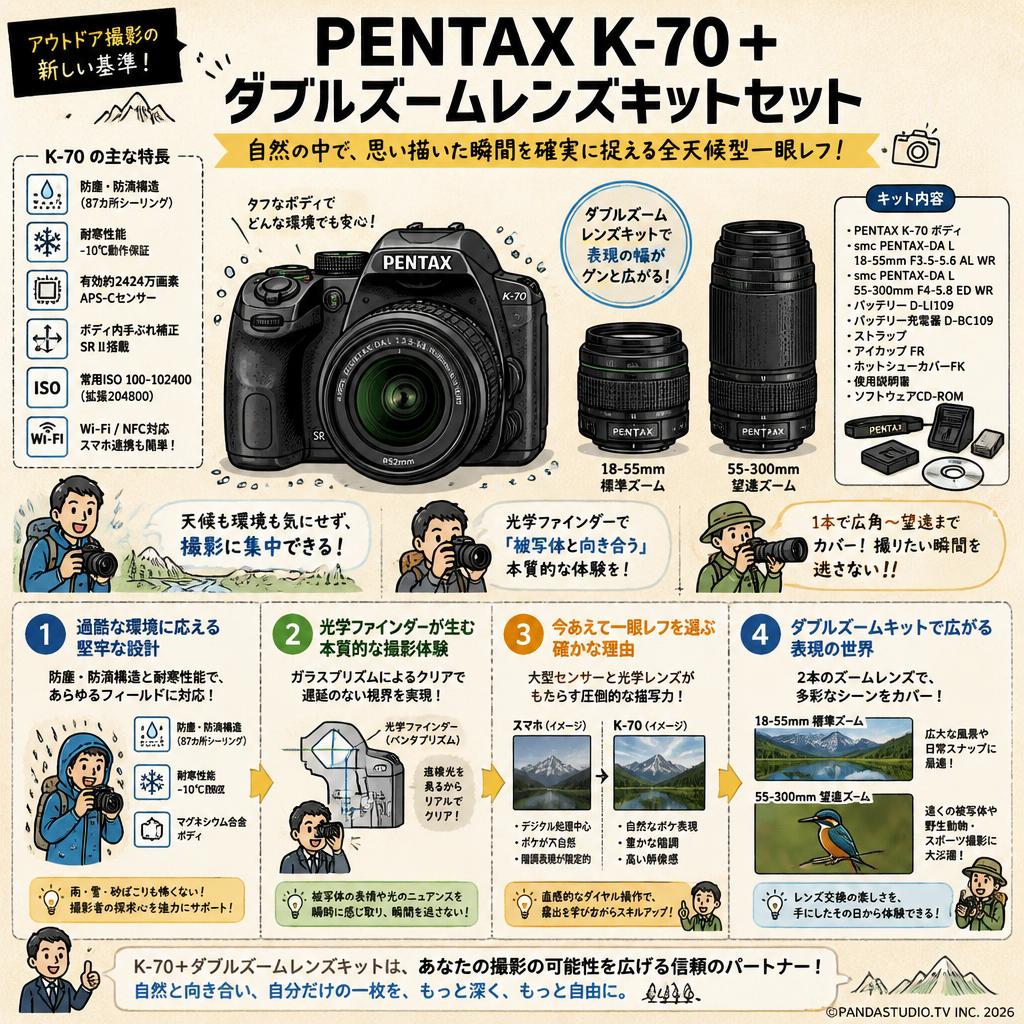 PENTAX K-70＋ダブルズームレンズキットセット 概要