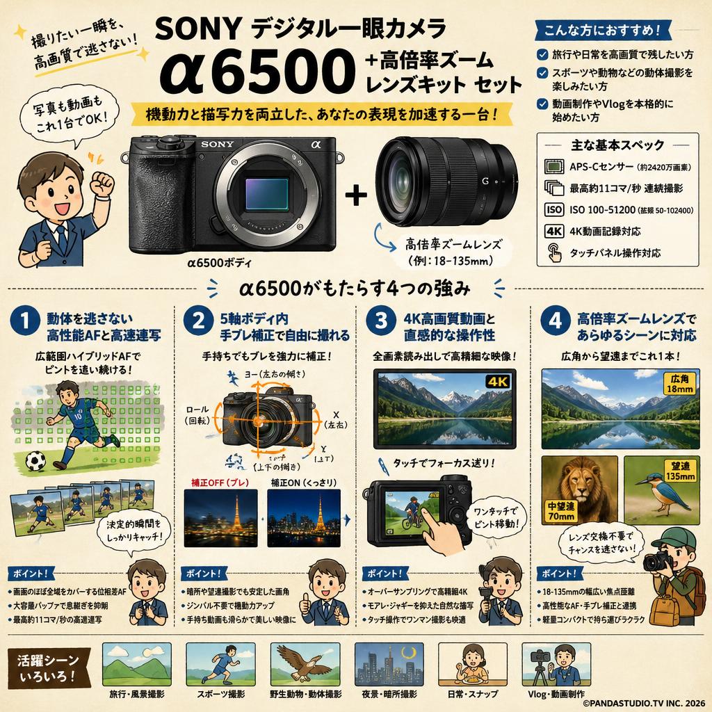 SONY デジタル一眼カメラα6500＋高倍率ズームレンズキット セット 概要