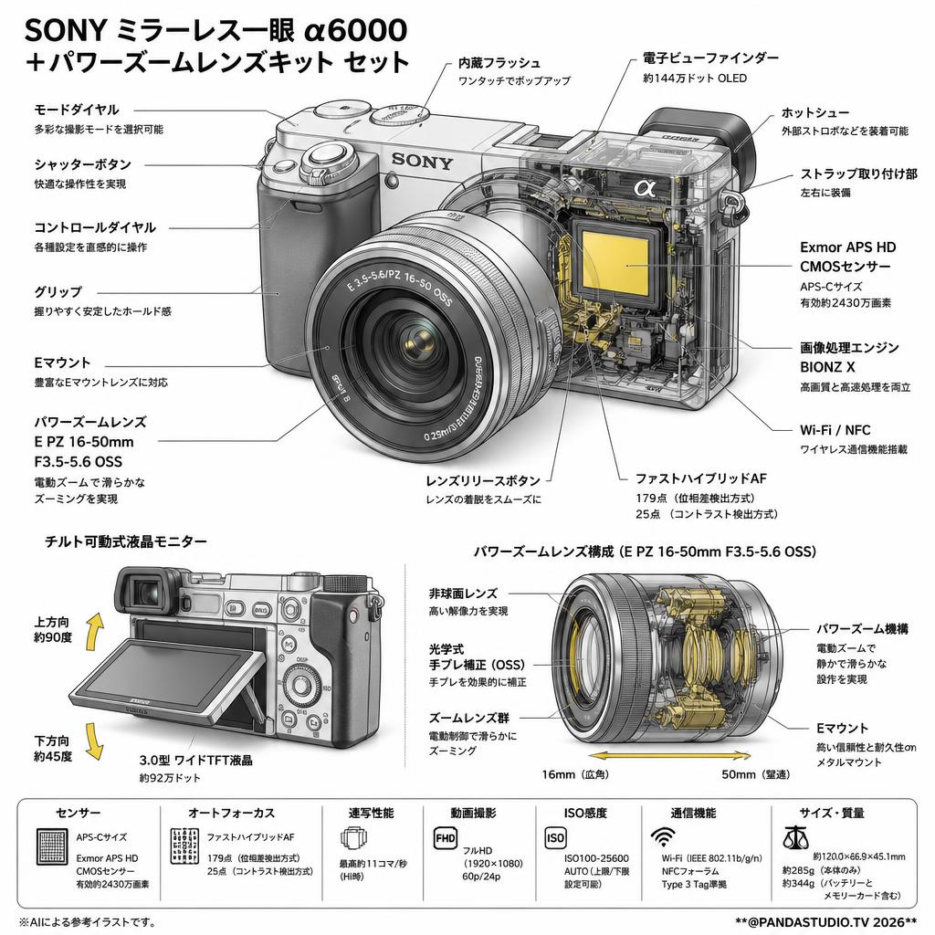 SONY ミラーレス一眼 α6000＋パワーズームレンズキット セット スペック