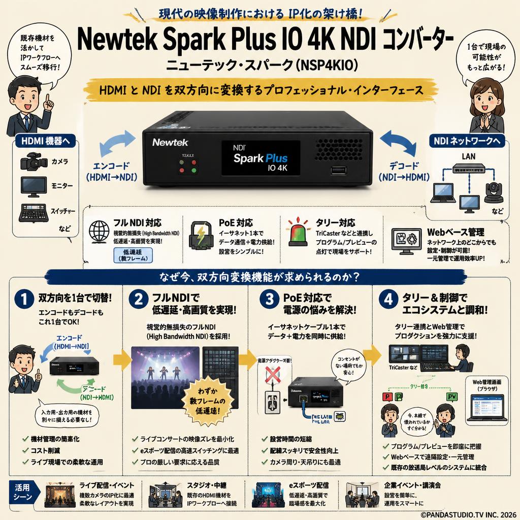 Newtek Spark Plus IO 4K NDI コンバーター/ニューテック・スパーク(NSP4KIO) 概要