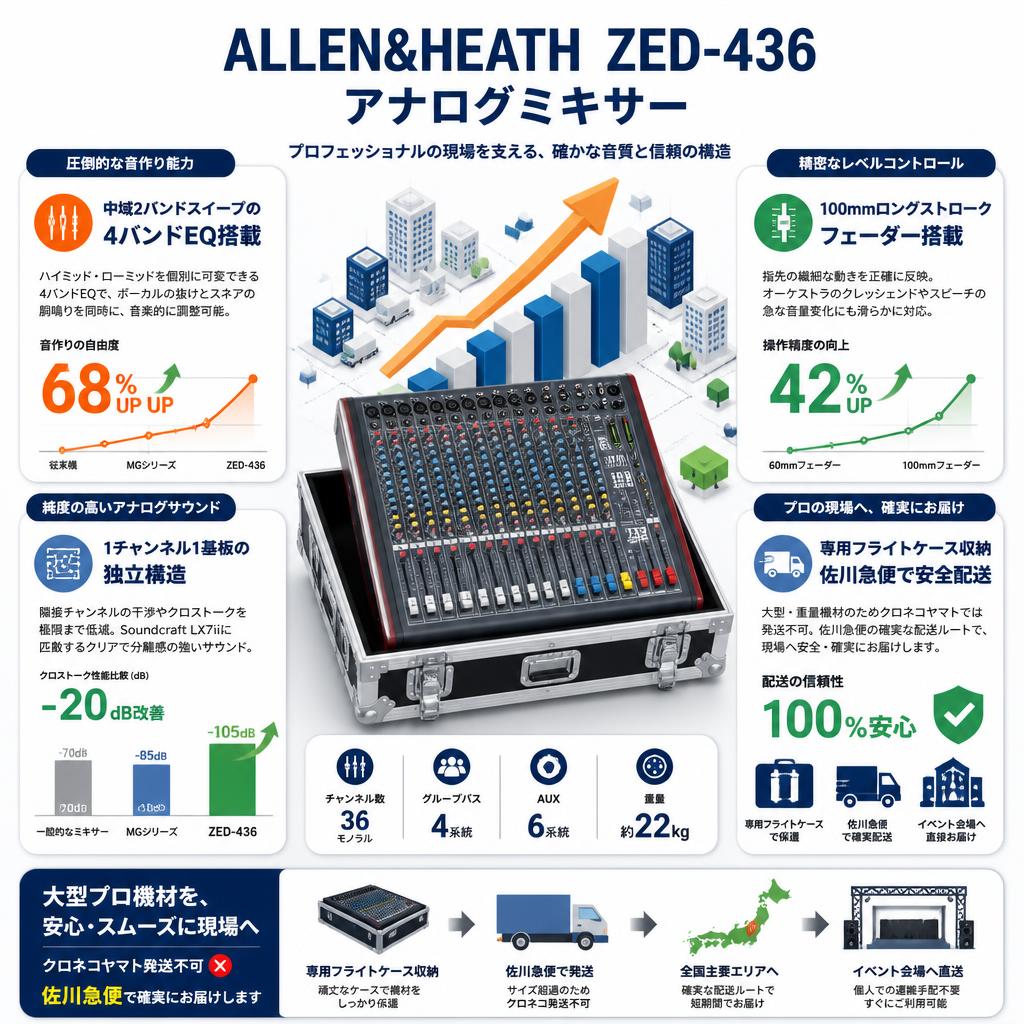 ALLEN&HEATH  ZED-436 アナログミキサー【クロネコ発送不可/佐川急便配送】 セールスポイント