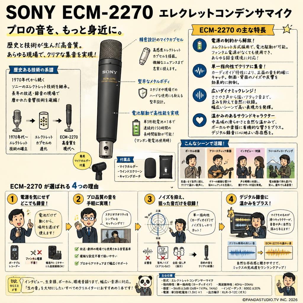 SONY ECM-2270 エレクレットコンデンサマイク 概要