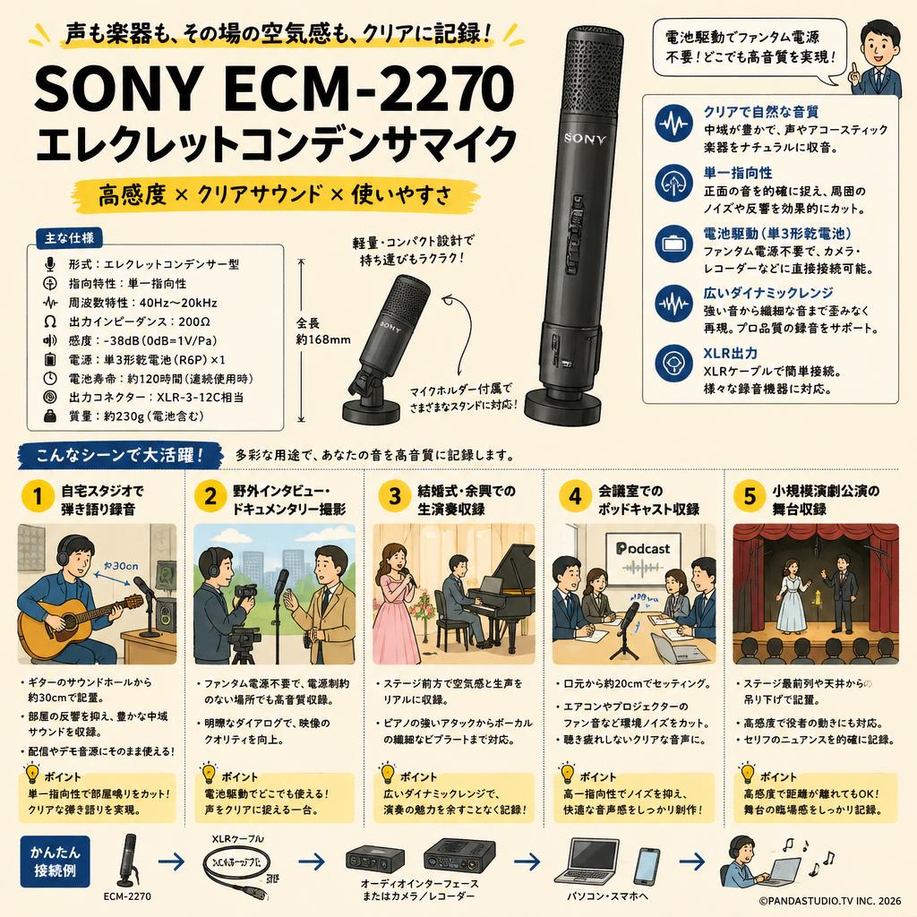 SONY ECM-2270 エレクレットコンデンサマイク 用途