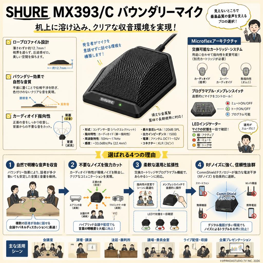 SHURE  MX393/C バウンダリーマイク 概要