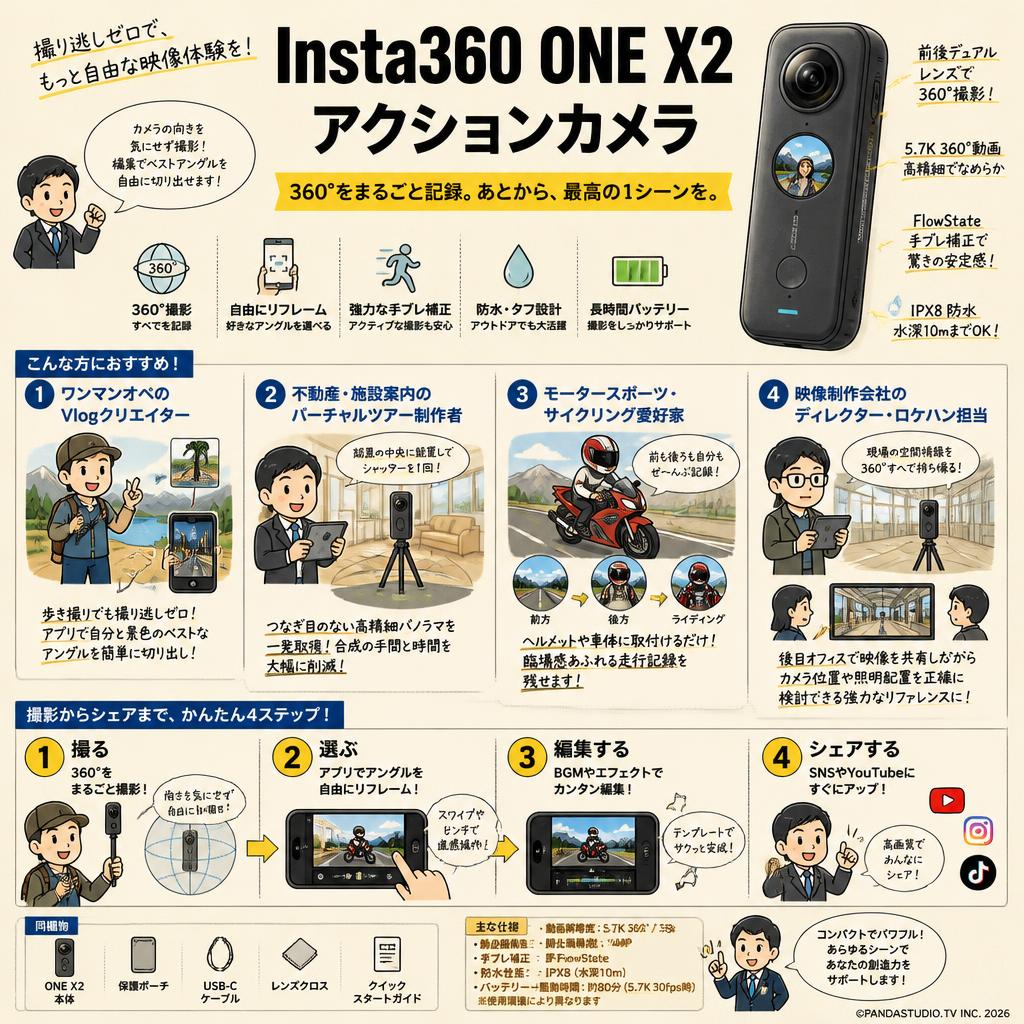 Insta360 ONE X2 アクションカメラ おもな対象のお客様
