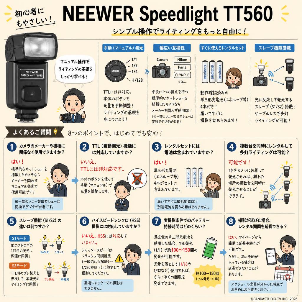 NEEWER Speedlight TT560 FAQ（よくある質問と答え）