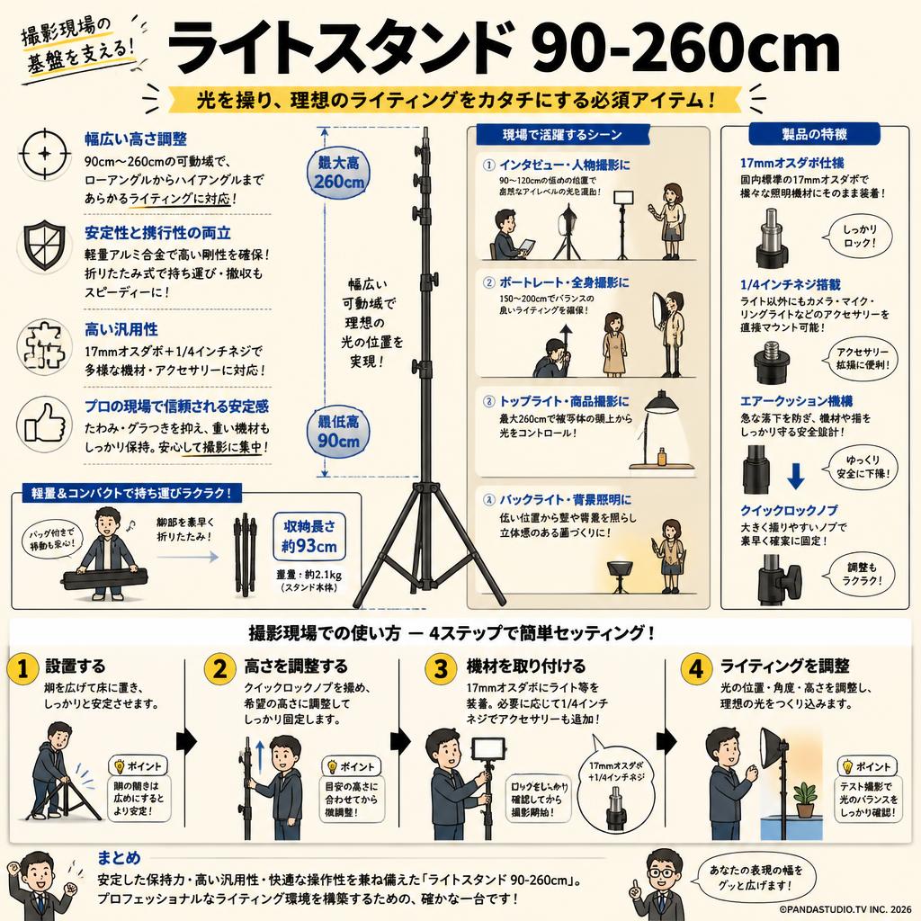 ライトスタンド 90-260cm 概要