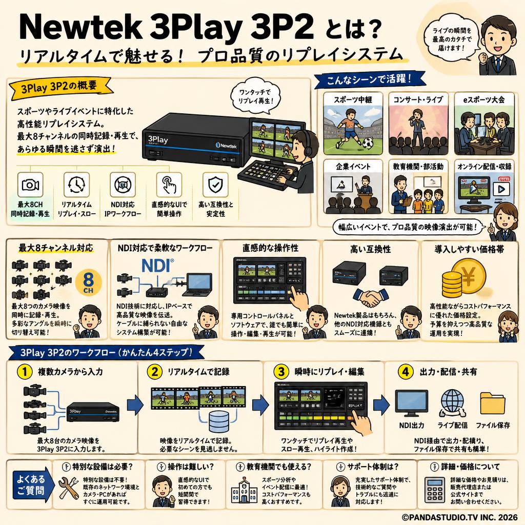 Newtek 3Play 3P2 FAQ（よくある質問と答え）