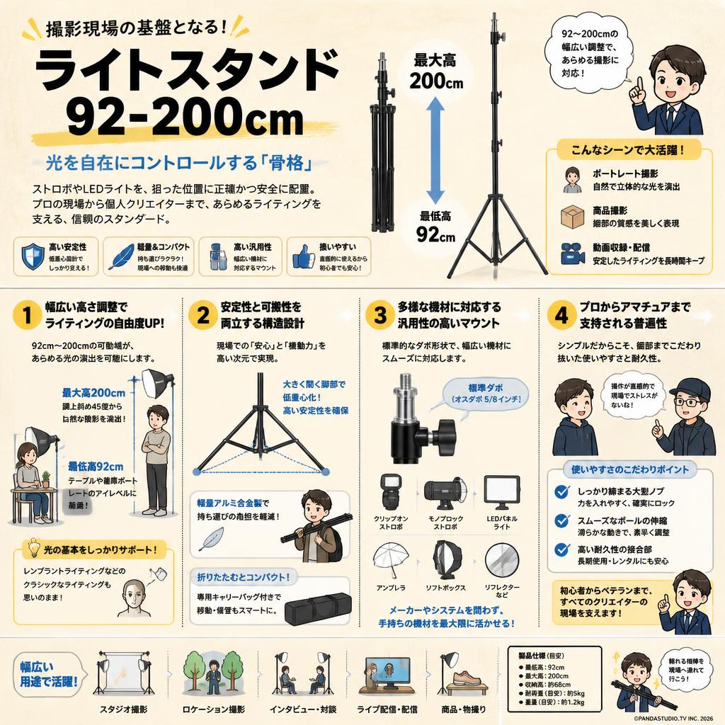 ライトスタンド 92-200cm 概要