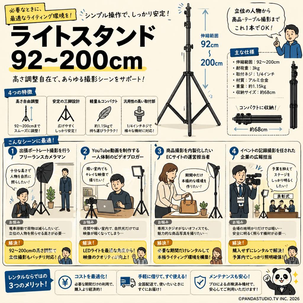 ライトスタンド 92-200cm おもな対象のお客様