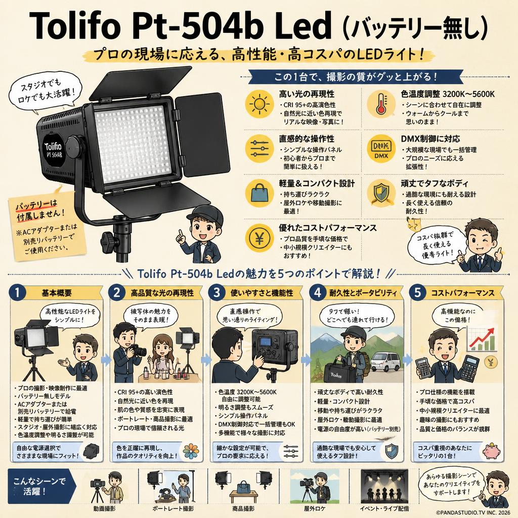 Tolifo Pt-504b Led (バッテリー無し) 概要