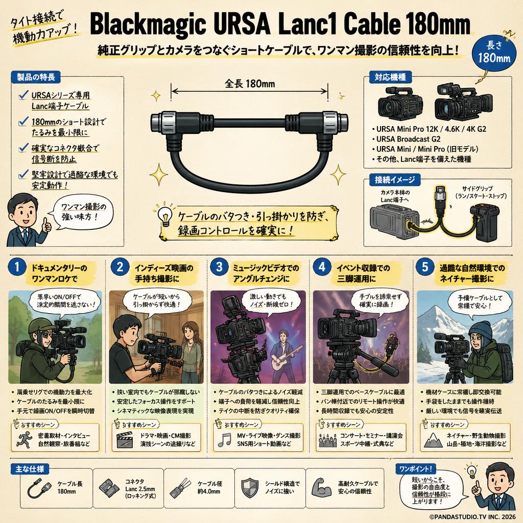 Blackmagic URSA Lanc1 Cable 180mm Cable - Lanc 180mm 用途