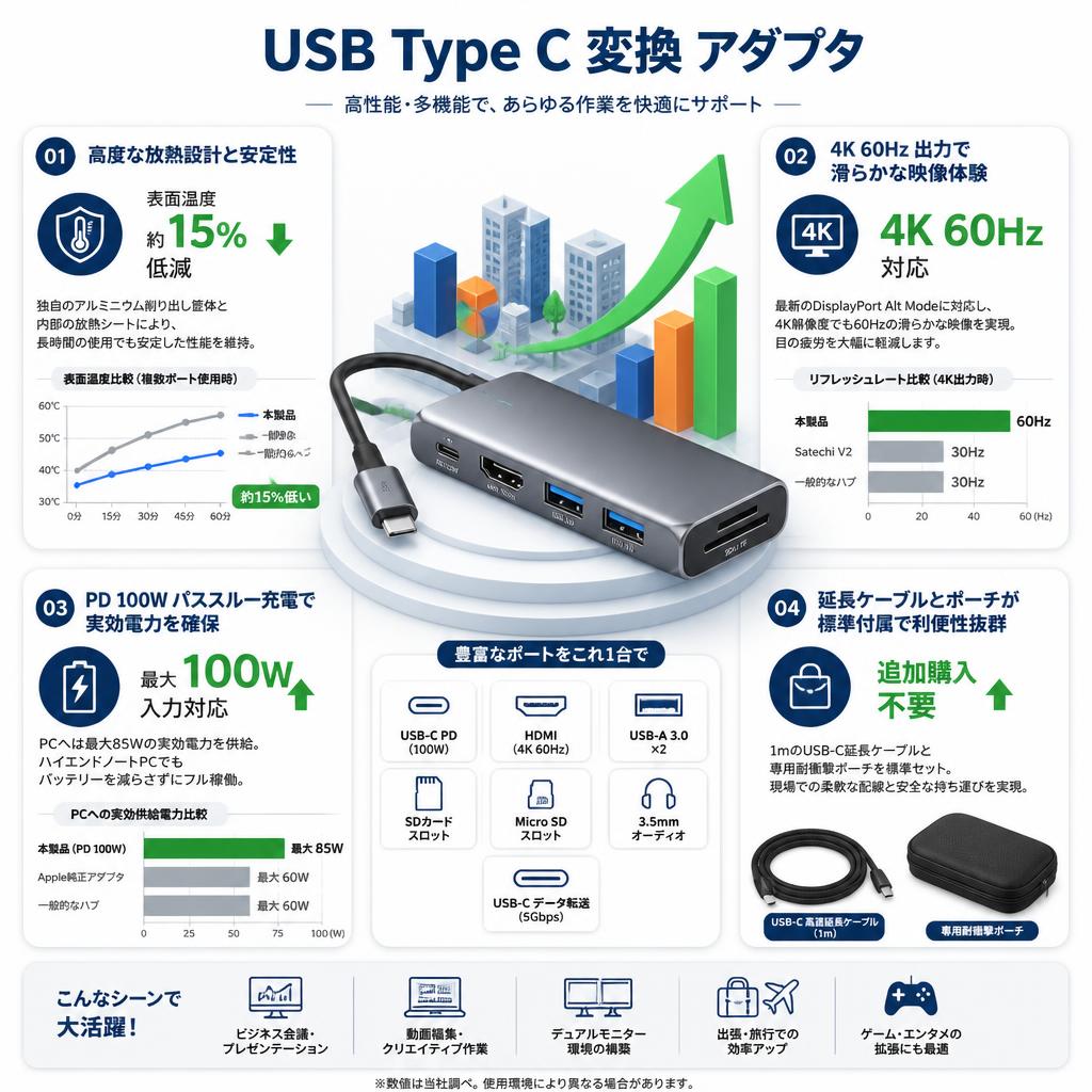 USB Type C 変換 アダプタ セールスポイント