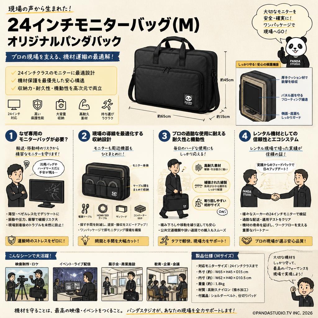 24インチモニターバッグ(M)・オリジナルパンダバック 概要