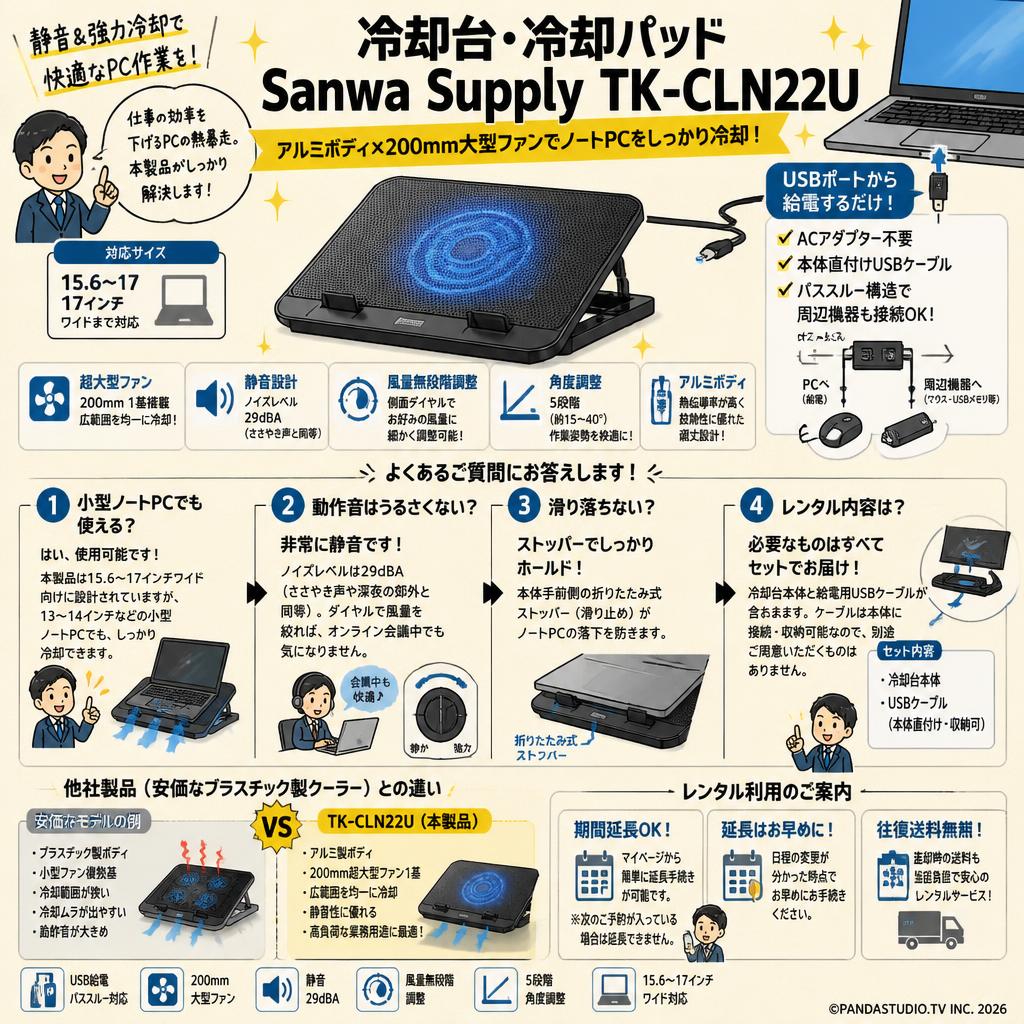 冷却台・冷却パッド Sanwa Supply TK-CLN22U FAQ（よくある質問と答え）