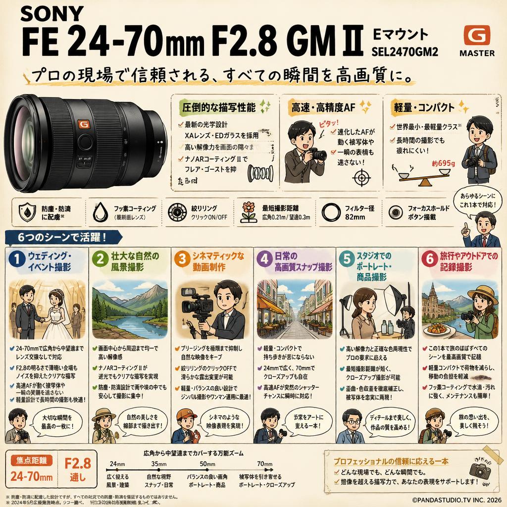 SONY FE 24-70mm F2.8 GM II Eマウント SEL2470GM2 用途