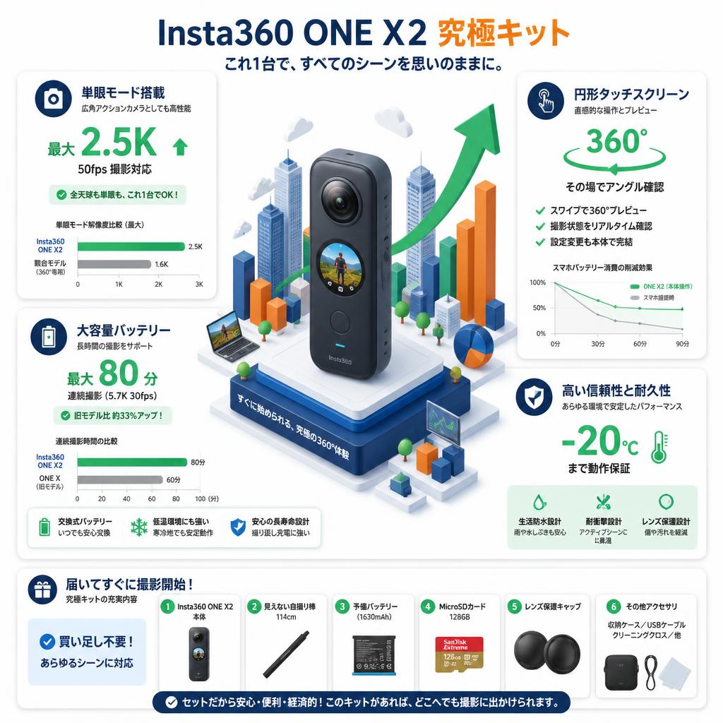 Insta360 ONE X2 究極キット セールスポイント