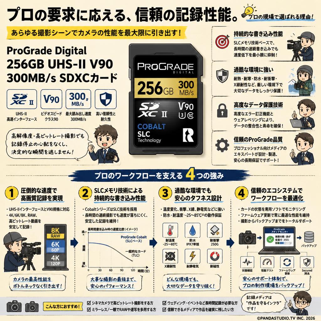 ProGrade Digital 256GB UHS-II V90 300MB/s SDXCカード 概要