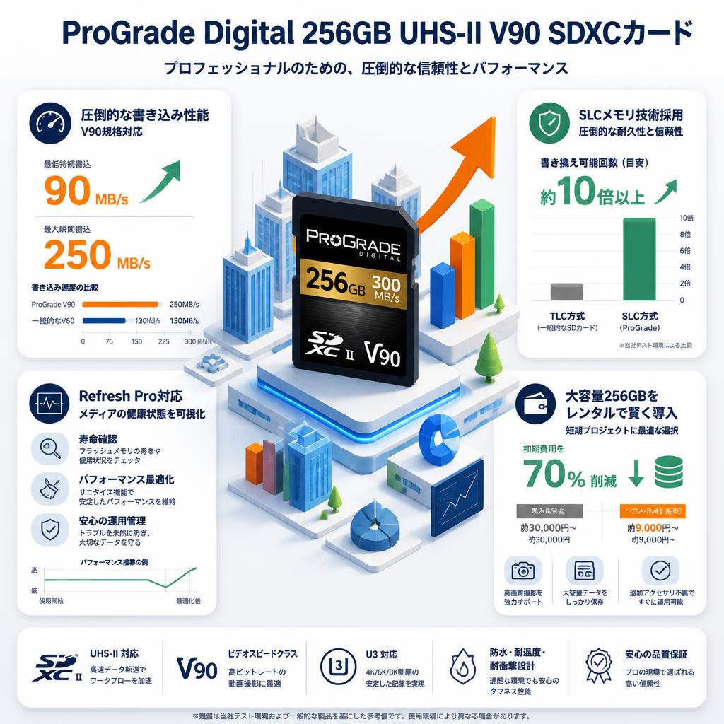 ProGrade Digital 256GB UHS-II V90 300MB/s SDXCカード セールスポイント