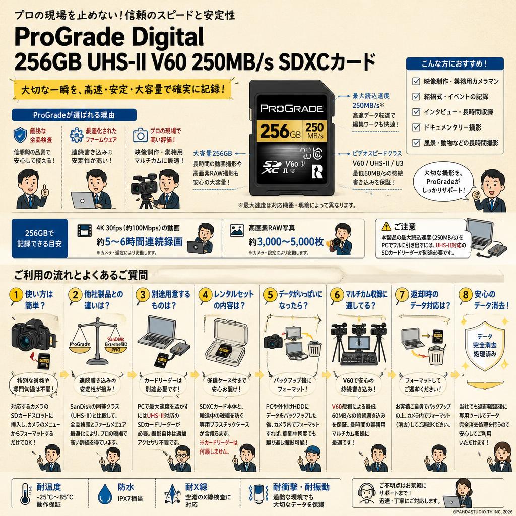 ProGrade Digital 256GB UHS-II V60 250MB/s SDXCカード FAQ（よくある質問と答え）