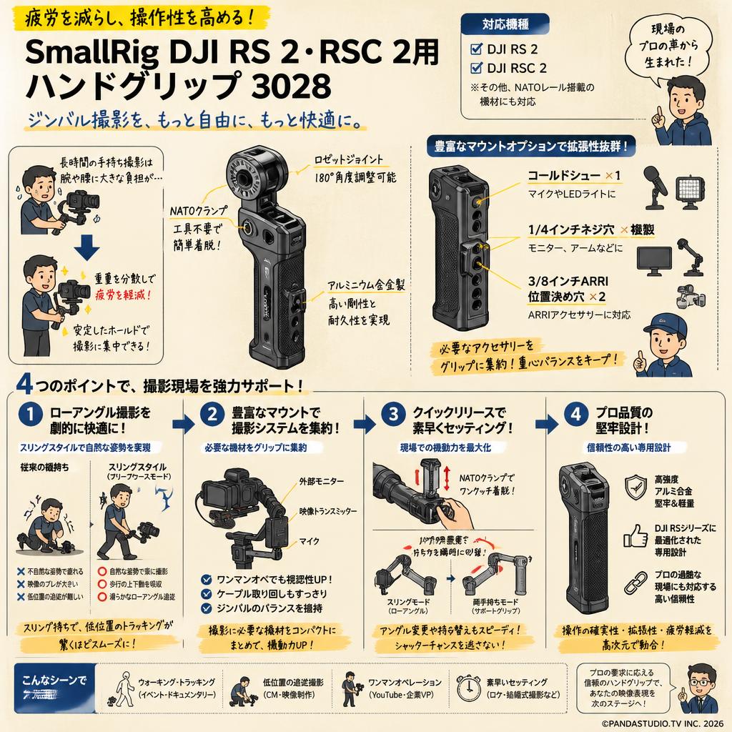 SmallRig DJI RS 2・RSC 2用ハンドグリップ 3028 概要
