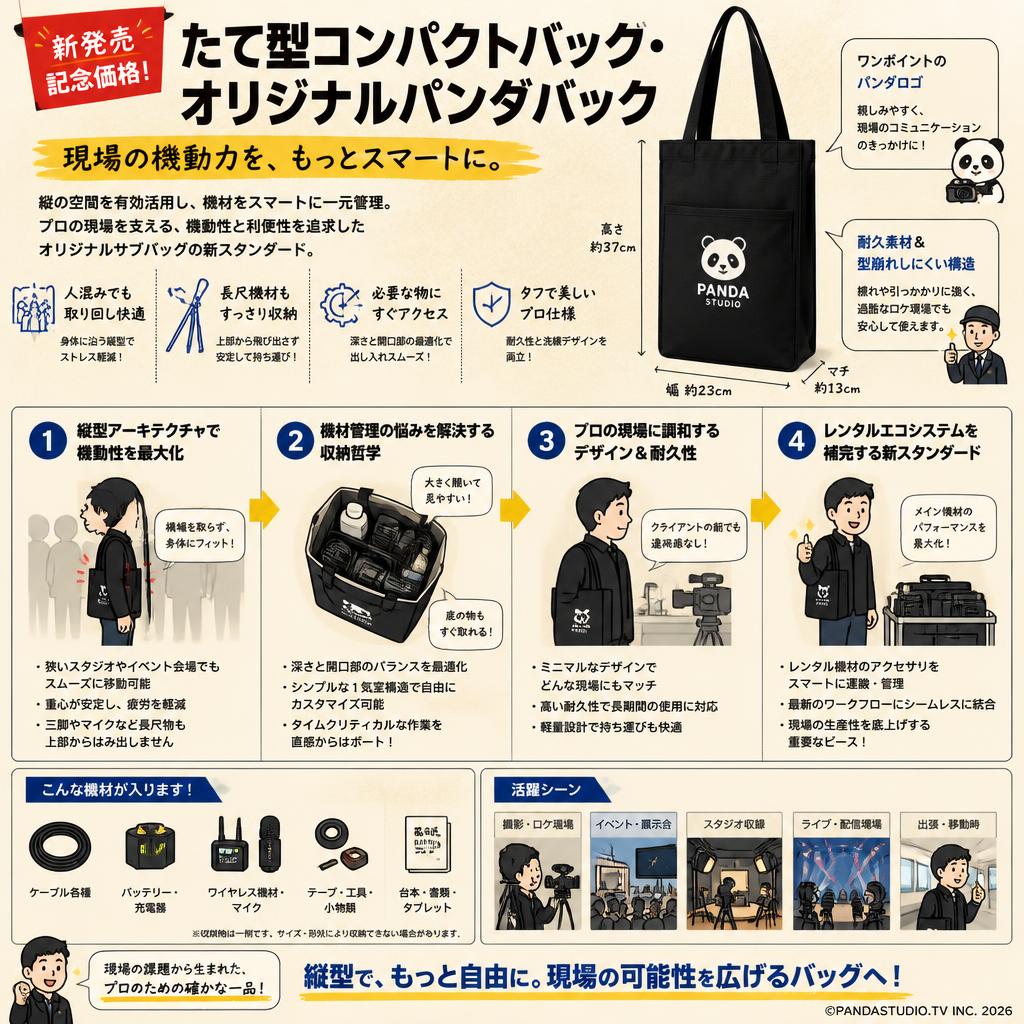 たて型コンパクトバッグ・オリジナルパンダバック【新発売記念価格】 概要