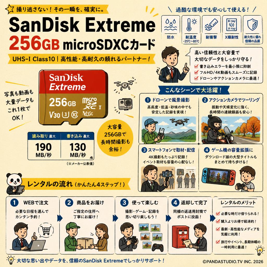 SanDisk Extreme 256GB microSDXCカード UHS-I Class10 おもな対象のお客様