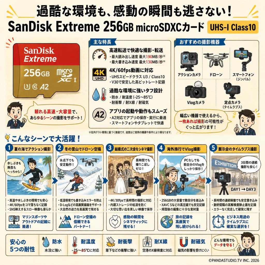 SanDisk Extreme 256GB microSDXCカード UHS-I Class10 用途