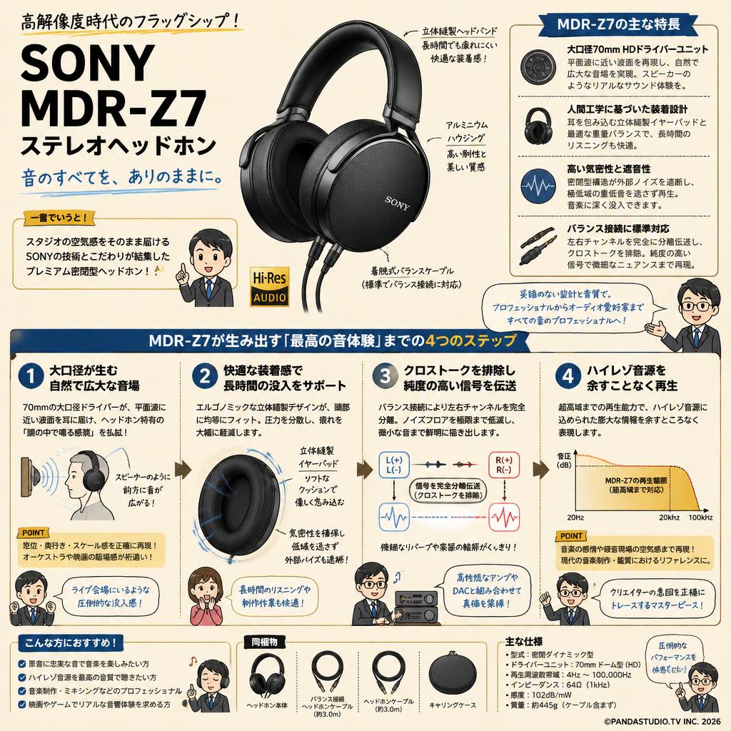 SONY  MDR-Z7 ステレオヘッドホン 概要