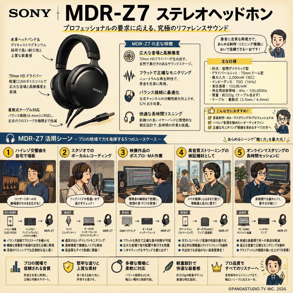 SONY  MDR-Z7 ステレオヘッドホン 用途