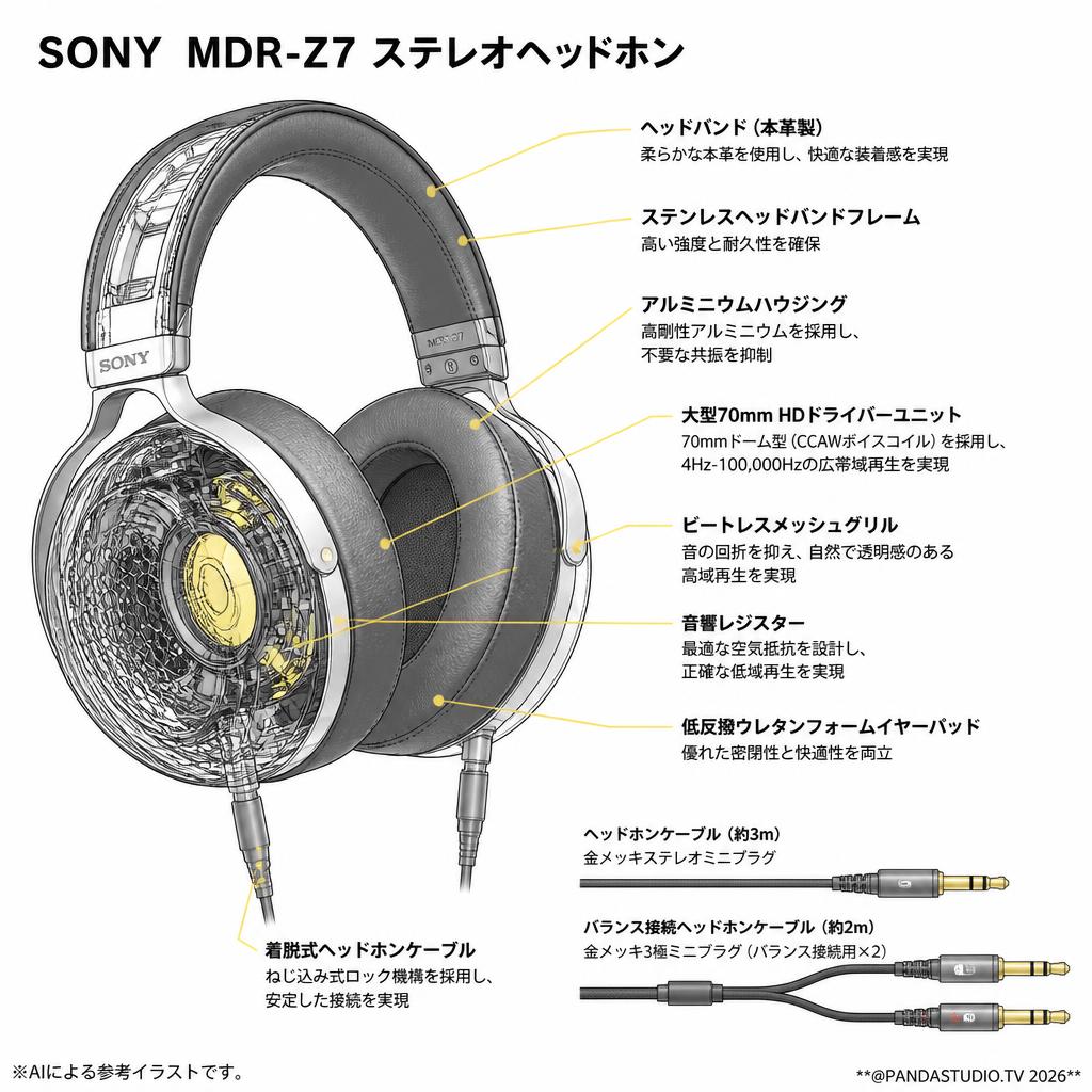 SONY  MDR-Z7 ステレオヘッドホン スペック