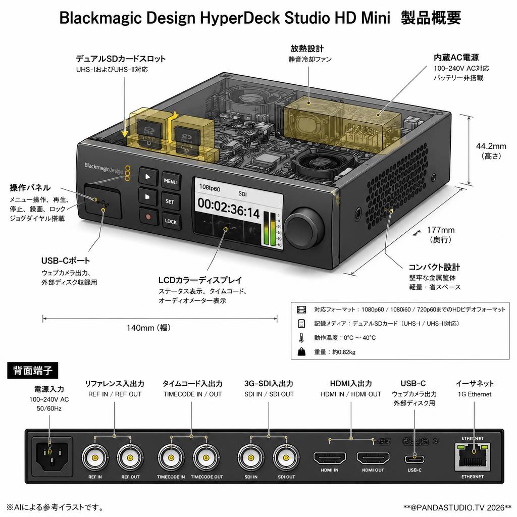 Blackmagic Design HyperDeck Studio HD Mini スペック